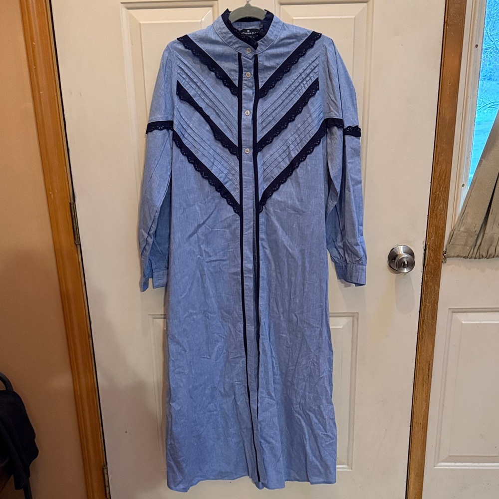 Blue Long Sleeve Women's Dress